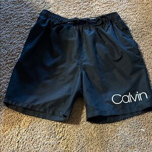 Calvin Klein Men's black Swim Trunks